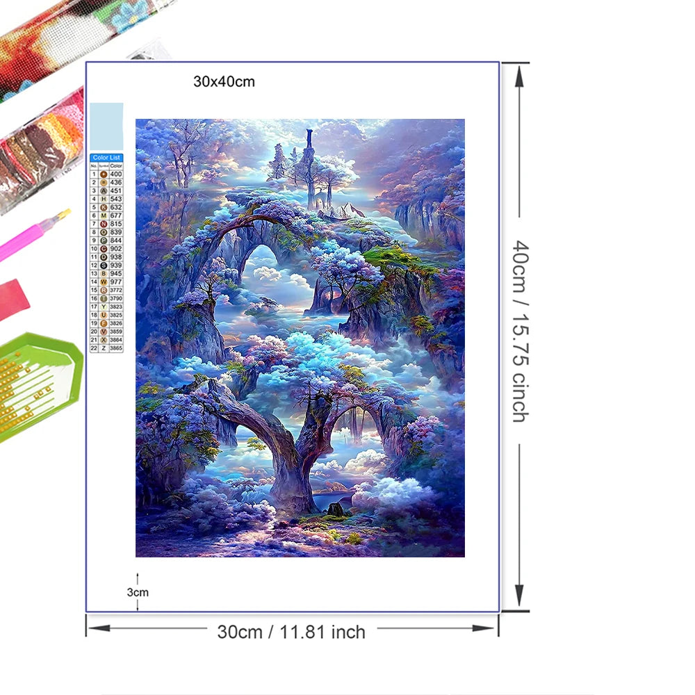 6 Kinds Of Patterns Scenery Diamond Painting Art Kits