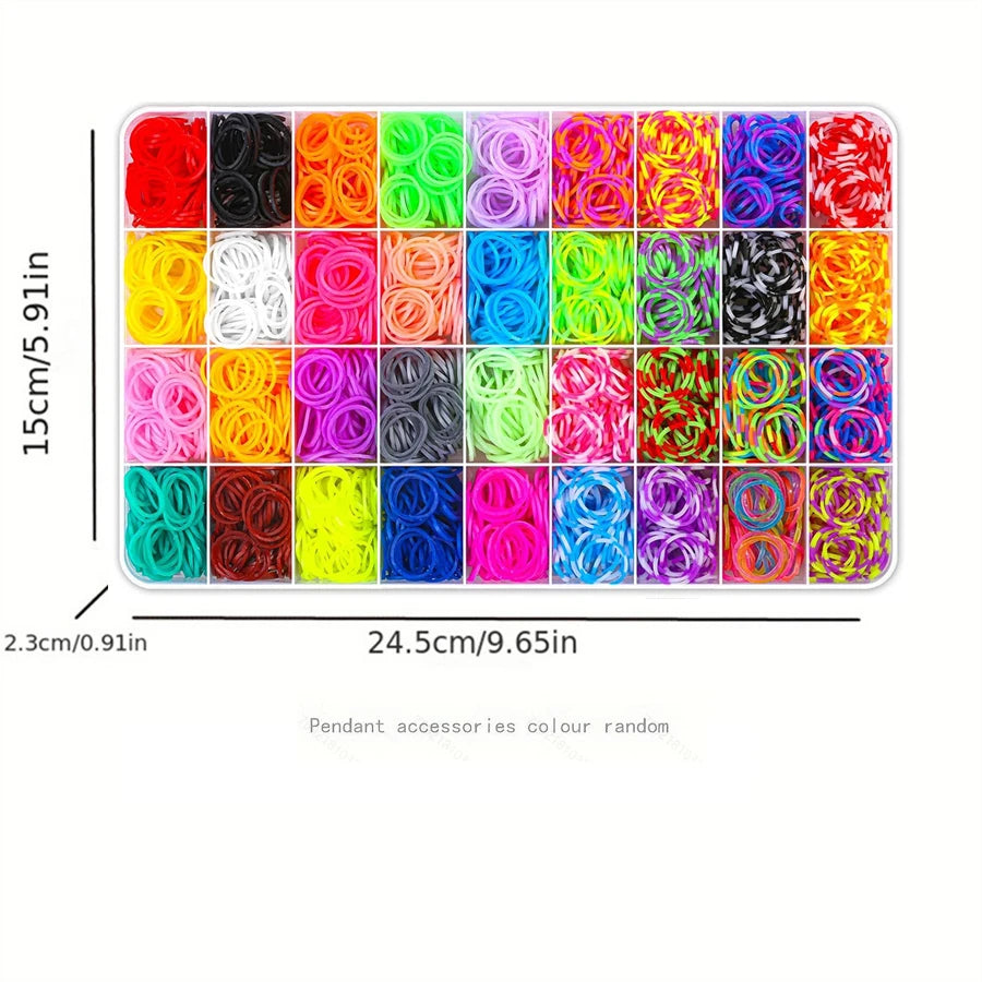 36 Colors Colorful Rubber Bands Looming Kit for DIY Refill Bracelet Making Craft Kits, Larg