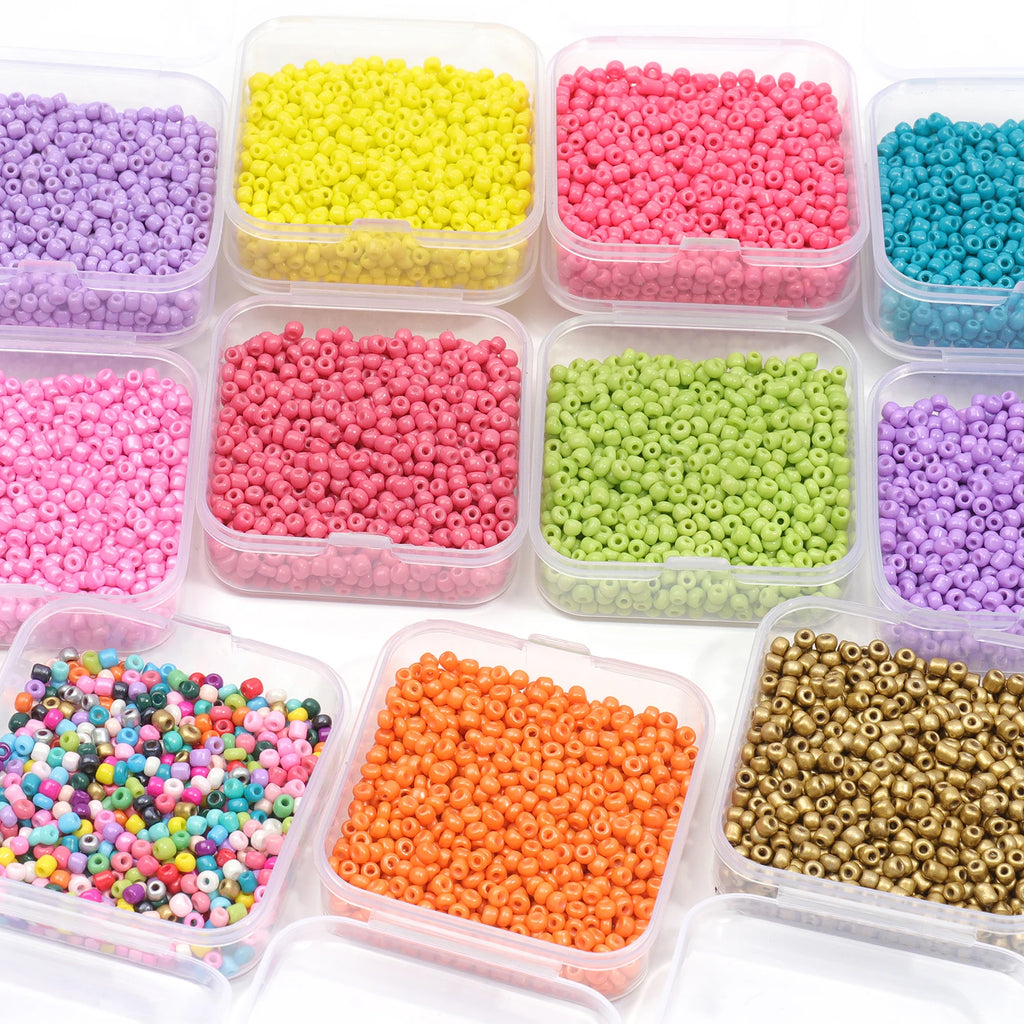1000pcs/box 3mm Czech Glass Seed Beads Colorful Round Loose Bead for DIY Earrings Bracelet Jewelry Making Accessories