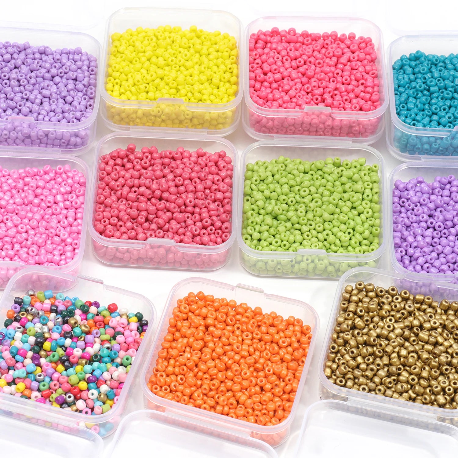 1000pcs/box 3mm Czech Glass Seed Beads Colorful Round Loose Bead for DIY Earrings Bracelet Jewelry Making Accessories