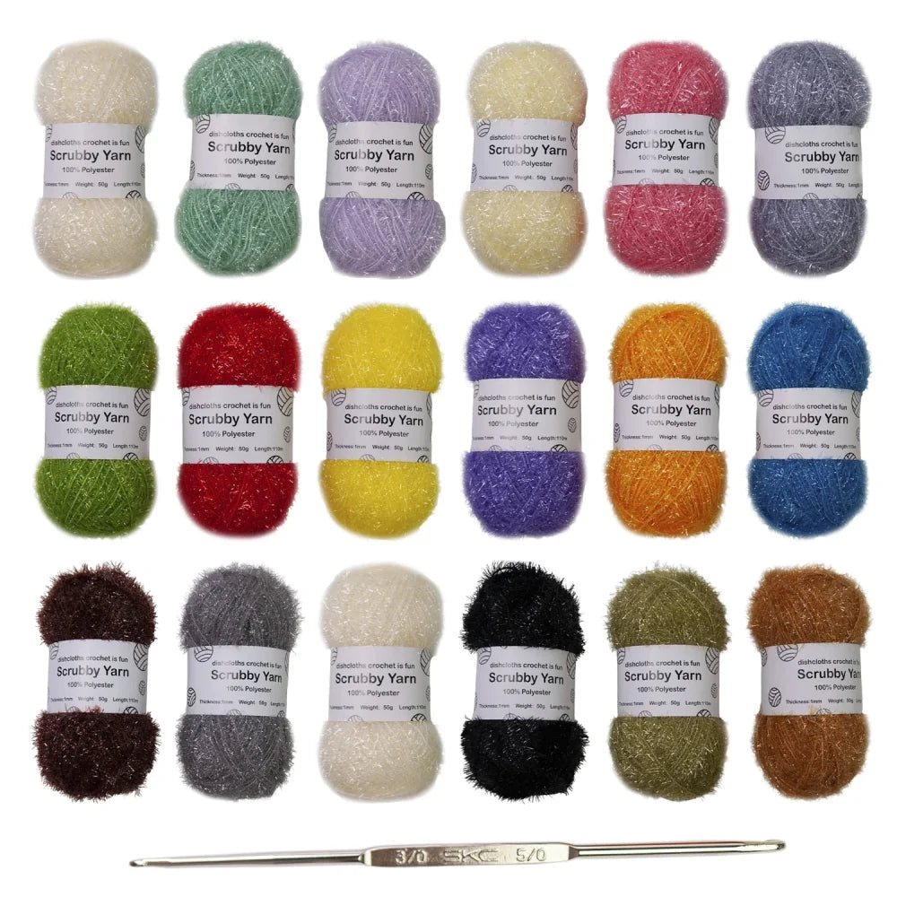 Scrubby Yarn for Scrubbies 6pcs Scrubbing Yarn Multi Colored