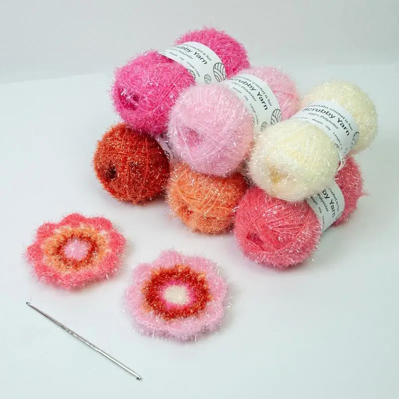 Yarn For Scrubbies Polyester Assorted Colors Crocheting Yarn
