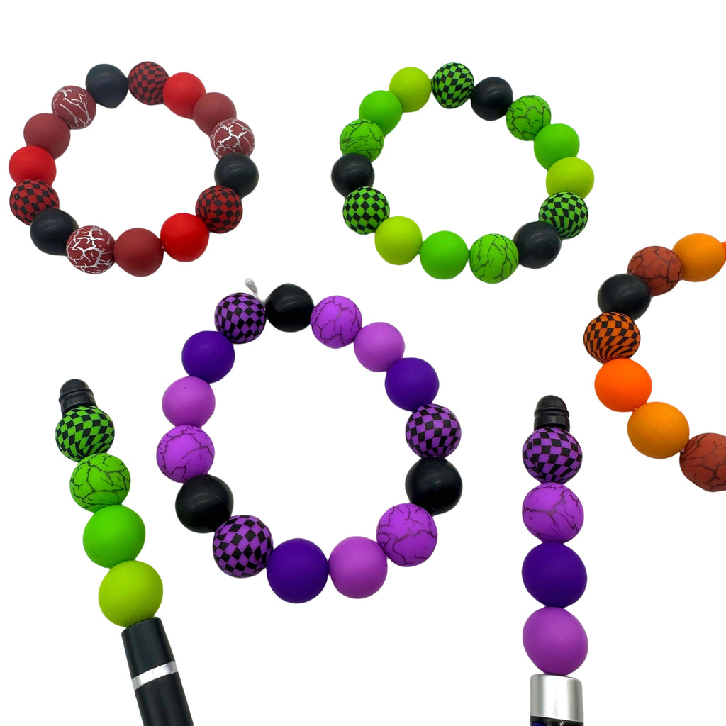 140pcs Watermark Series Silicone Beads mixed focal beads