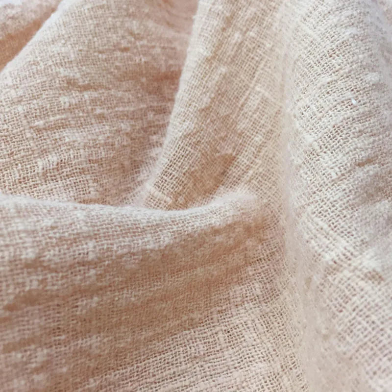 Soft Thin Linen Cotton Fabric Solid Color Organic Material Pure Natural Flax For Sewing