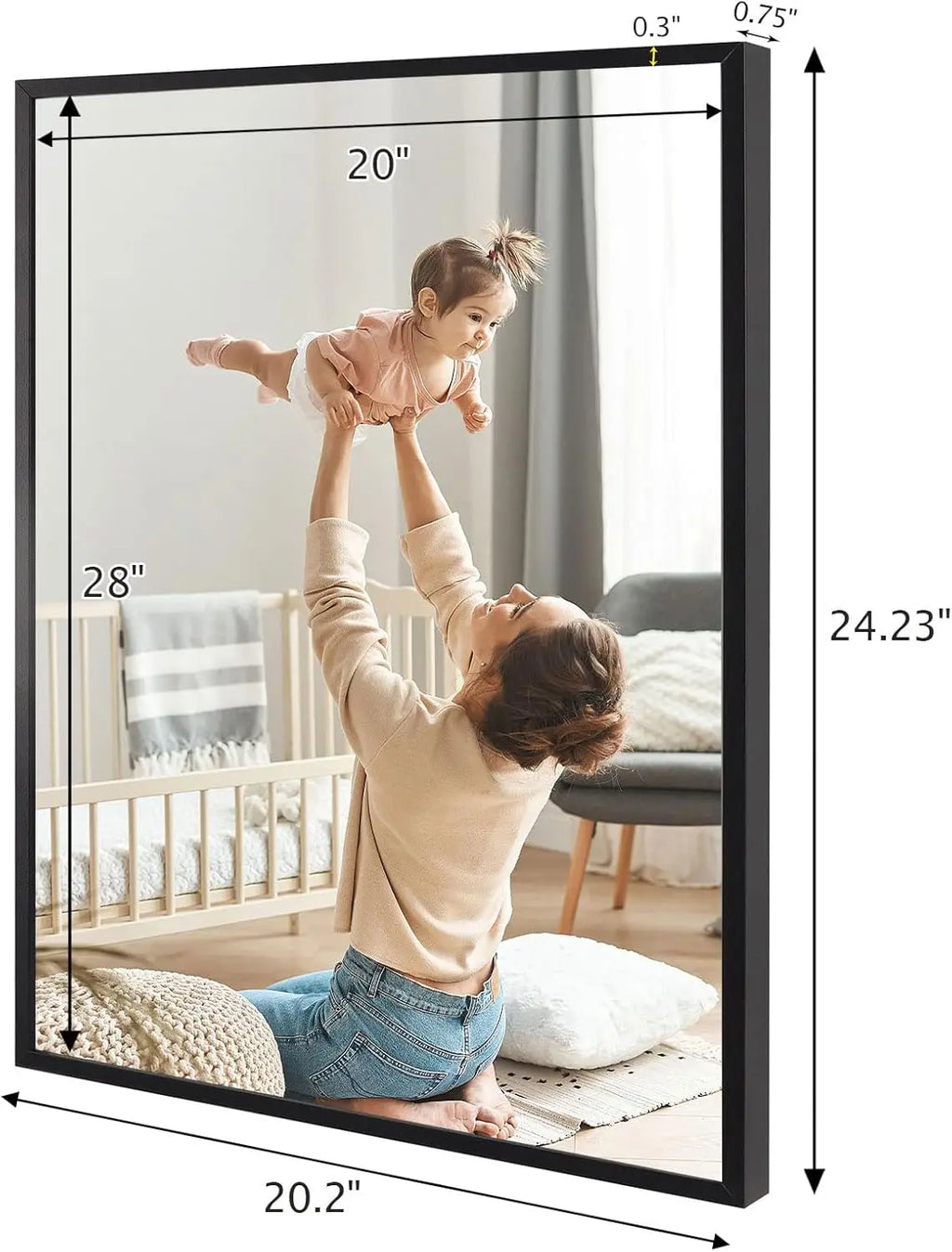 20x28 Inch Poster Frame Set of 2, Front-Loading Black Snap Frames
