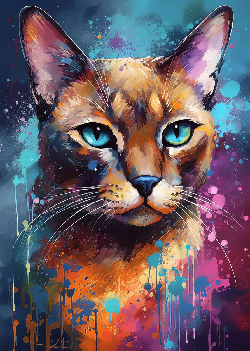 AB Fairy Dust Watercolor Various Cats 120 Colors Diamond Painting With Sticker Lovely Animals Modern On The Wall Art Kids Decor