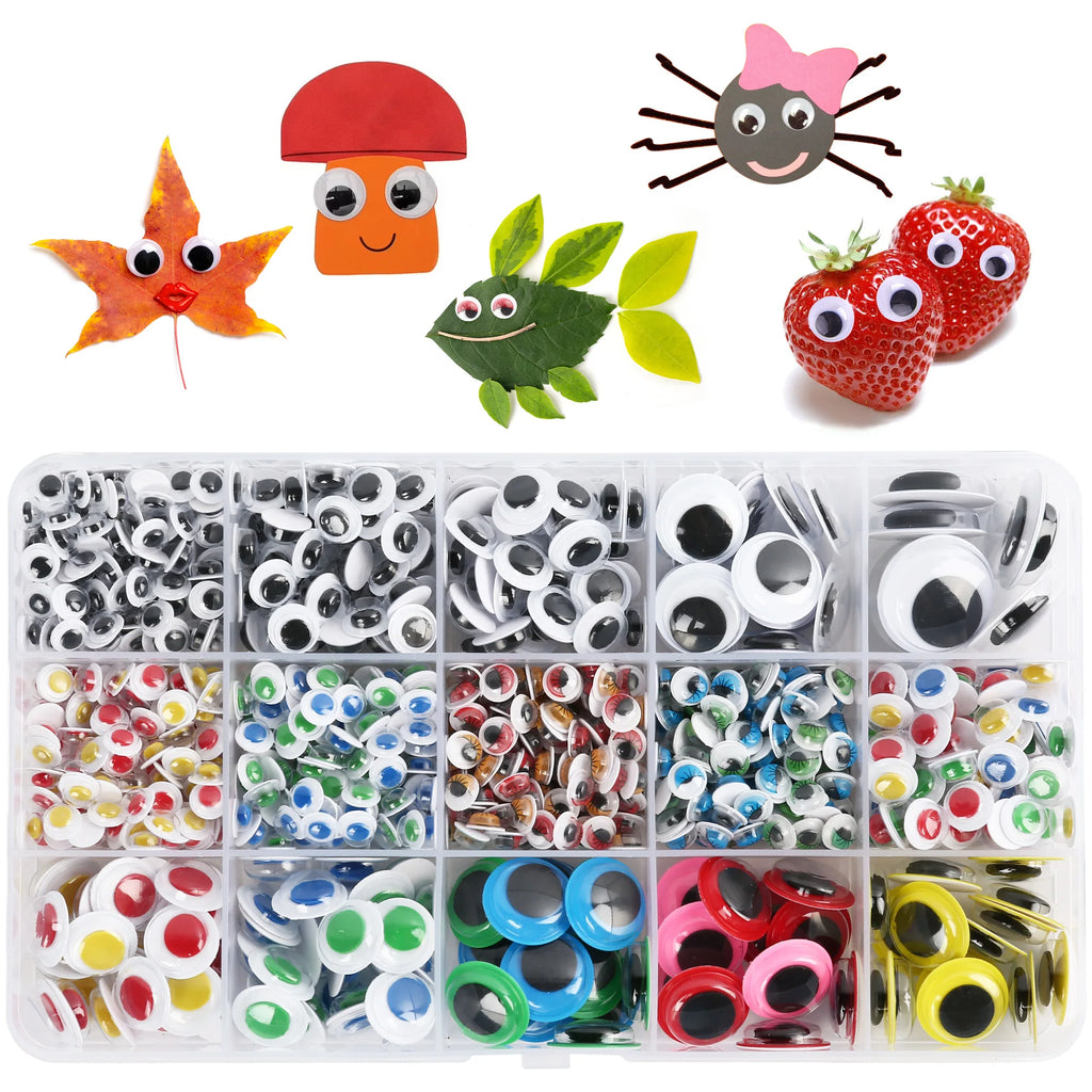1100pcs Self-adhesive Googly Wiggle Eyes for DIY