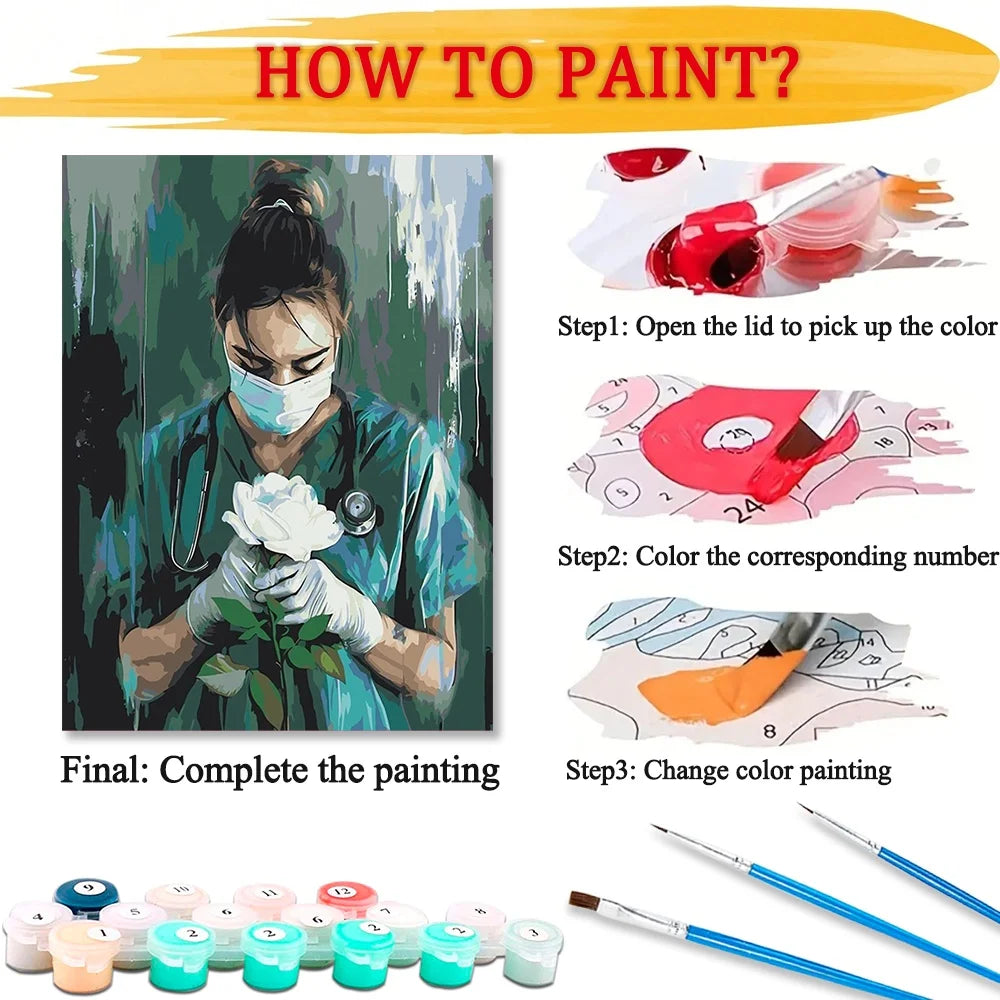 Woman's Pray Diy Art Paint By Numbers For Adult