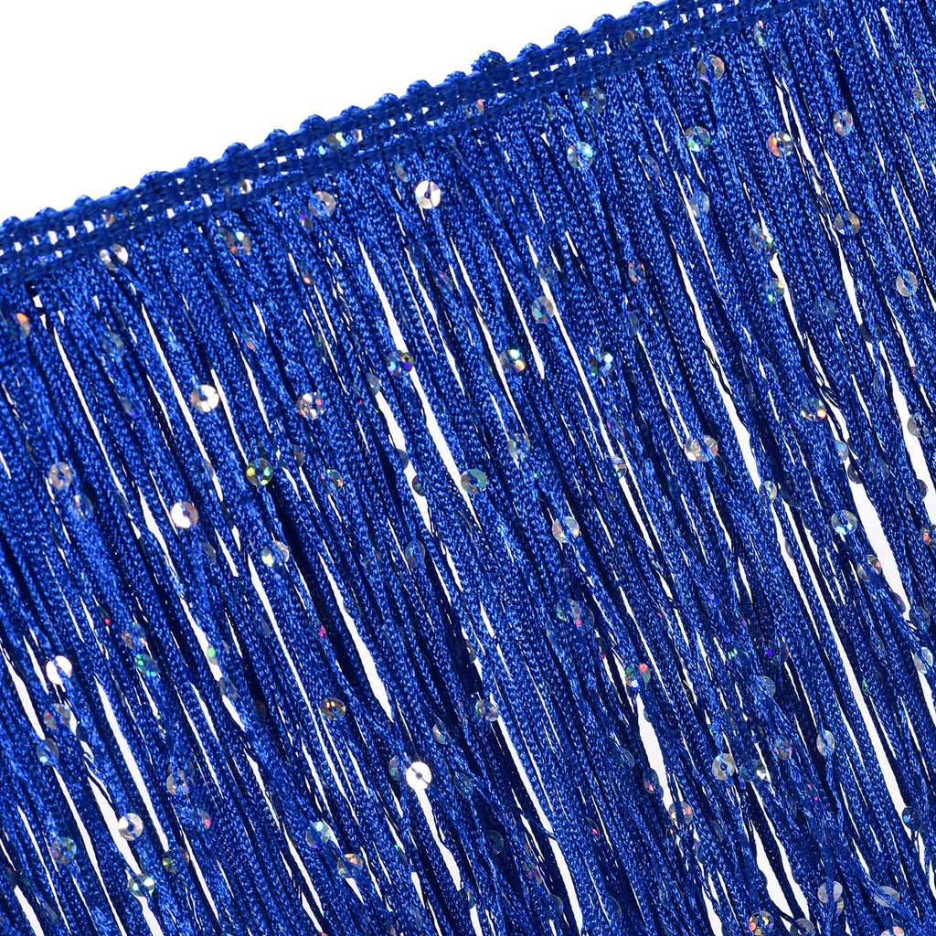 1Yard/5.5Yard of 15cm Sequin Fringe Trim Sparkling DIY Fringe Tassel Trim Ribbon for Costume Clothes DIY Sewing Craft Decoration