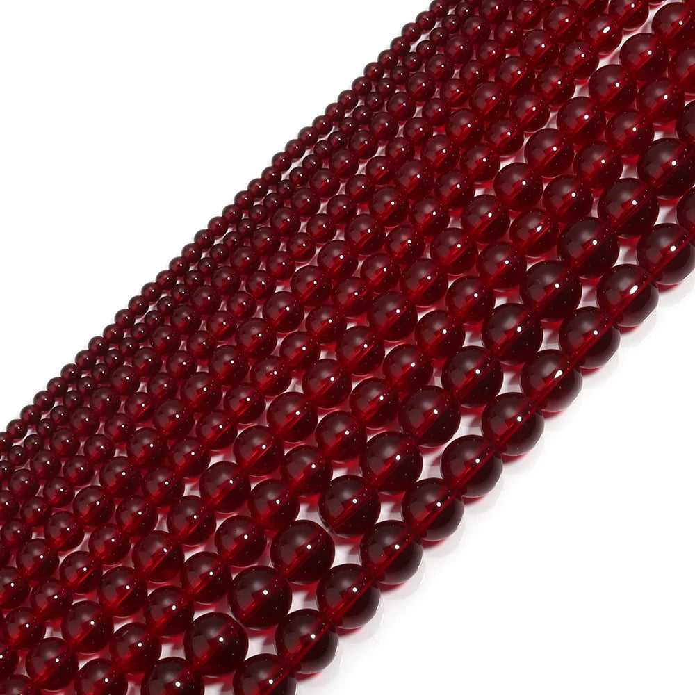 1Strand 4/6/8/10mm Red Garnet Color  Red Garnet  Loose Spacer Bead for Jewelry Making DIY Charms Bracelet Necklace Accessories