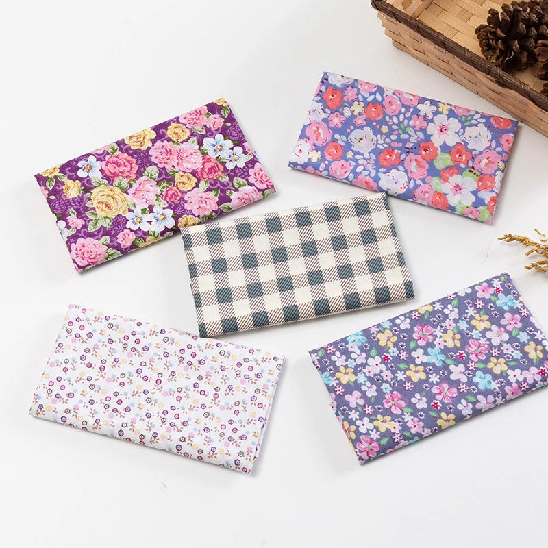 5Pcs/Set 25cmX25cm  Quilting Cloth Patchwork Needlework Handmade DIY Material