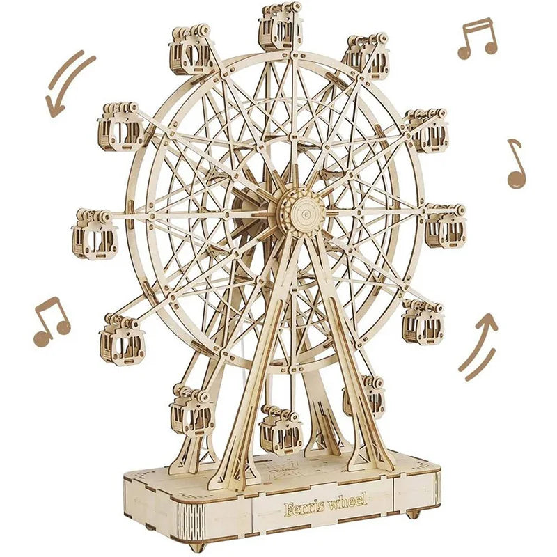 3D Puzzle Ferris Wheel Music Box Model Kit. For Children and adults crafting DIY, Unisex.
