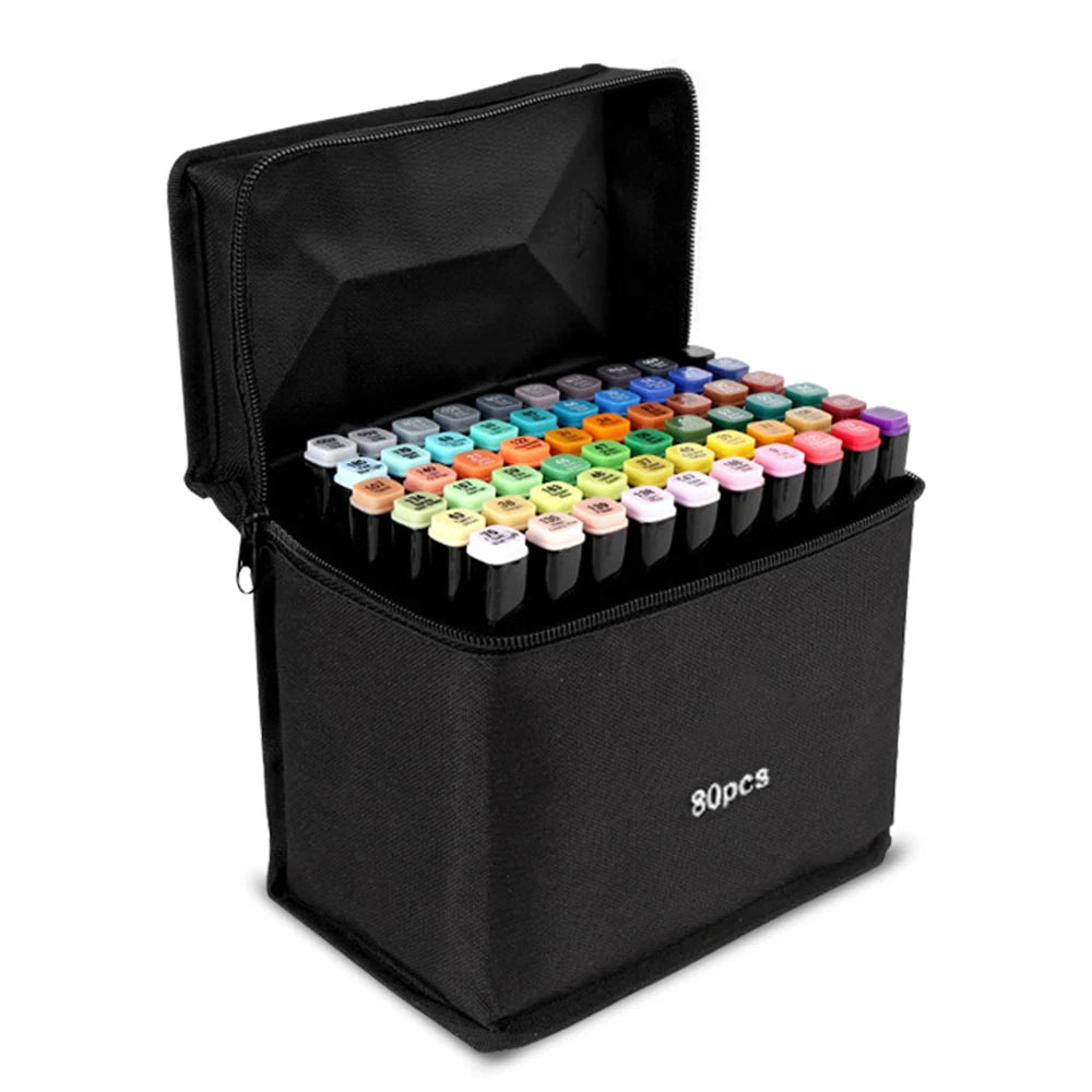80 Markers Set, Mixed Color, Art Supplies.