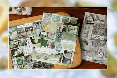 80pcs Vintage Die-Cut Sticker BookJunk Journals & DIY Crafting