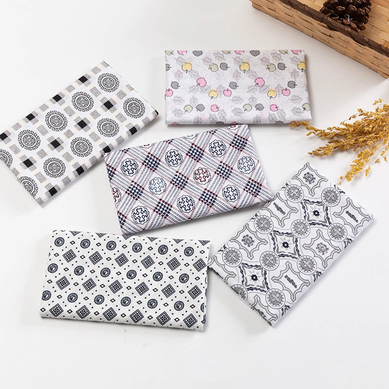 5Pcs/Set 25cmX25cm  Quilting Cloth Patchwork Needlework Handmade DIY Material