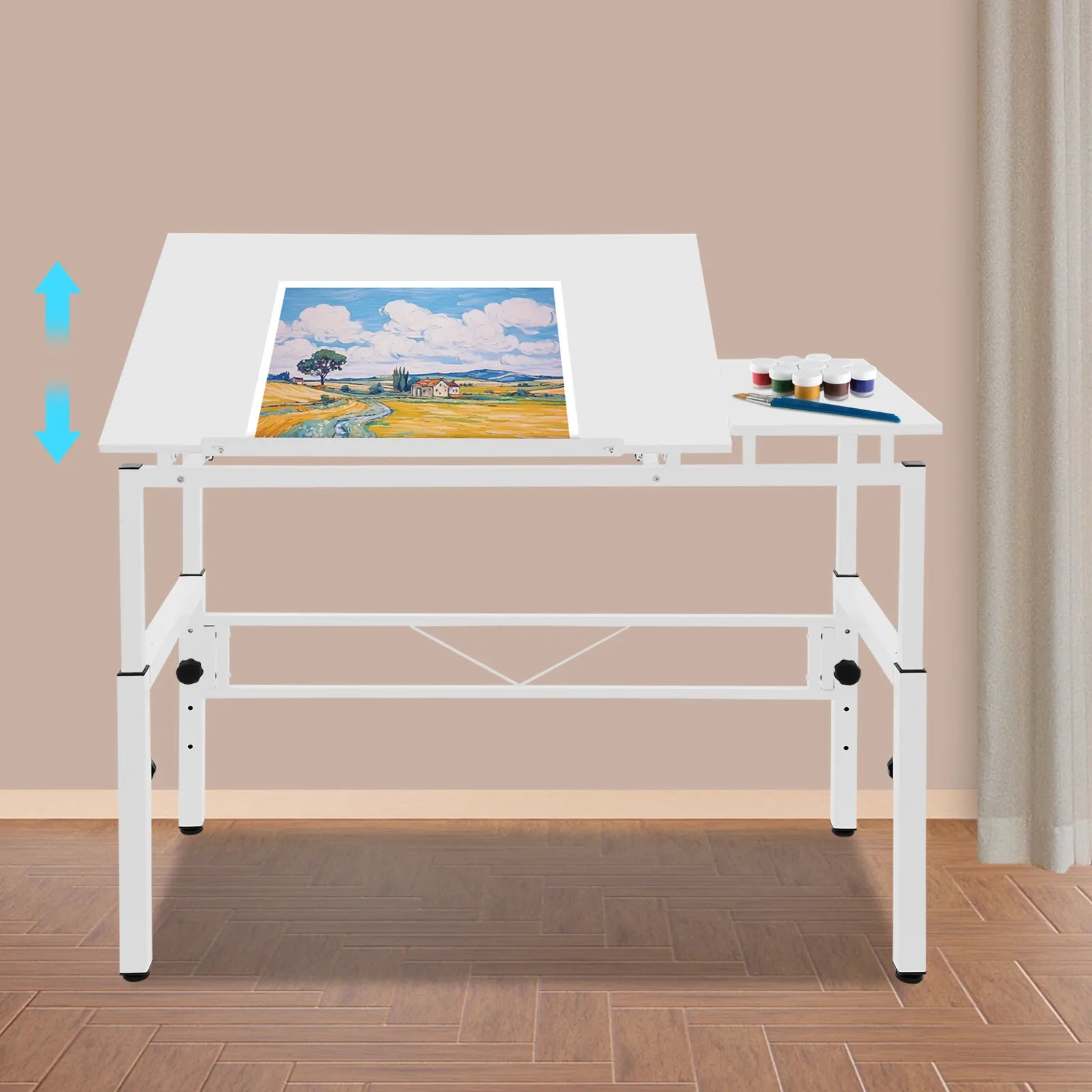 120x60cm Adjustable Drawing Table, Tilt & Height Adjustable Drafting Desk