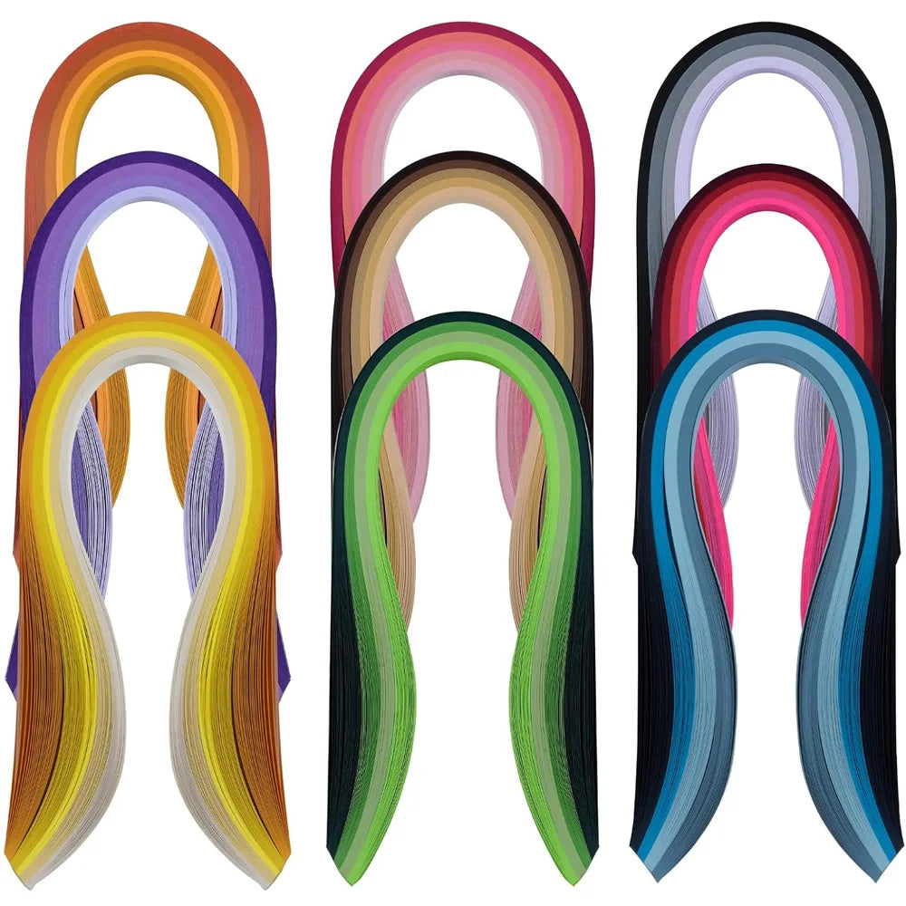 900 Strips Quilling Paper Set 39cm Mixed Color  Origami Quilling Tools