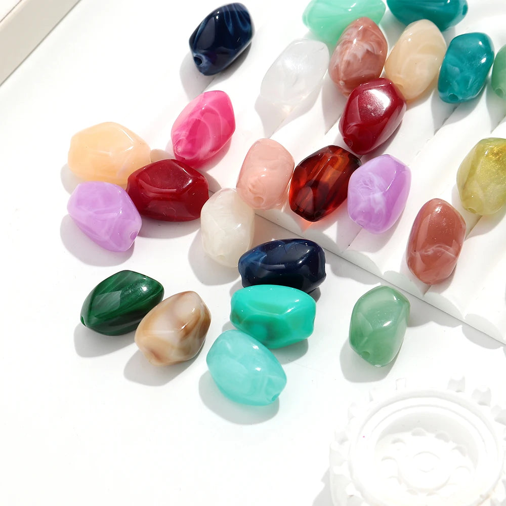 20pcs Dual Color  Stone Shape Loose Spacer Beads for DIY Jewelry
