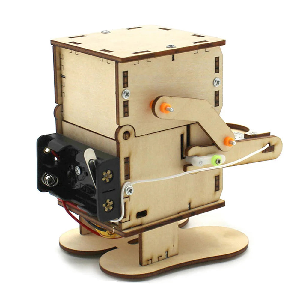 Robot Eating Coin Wood DIY Model