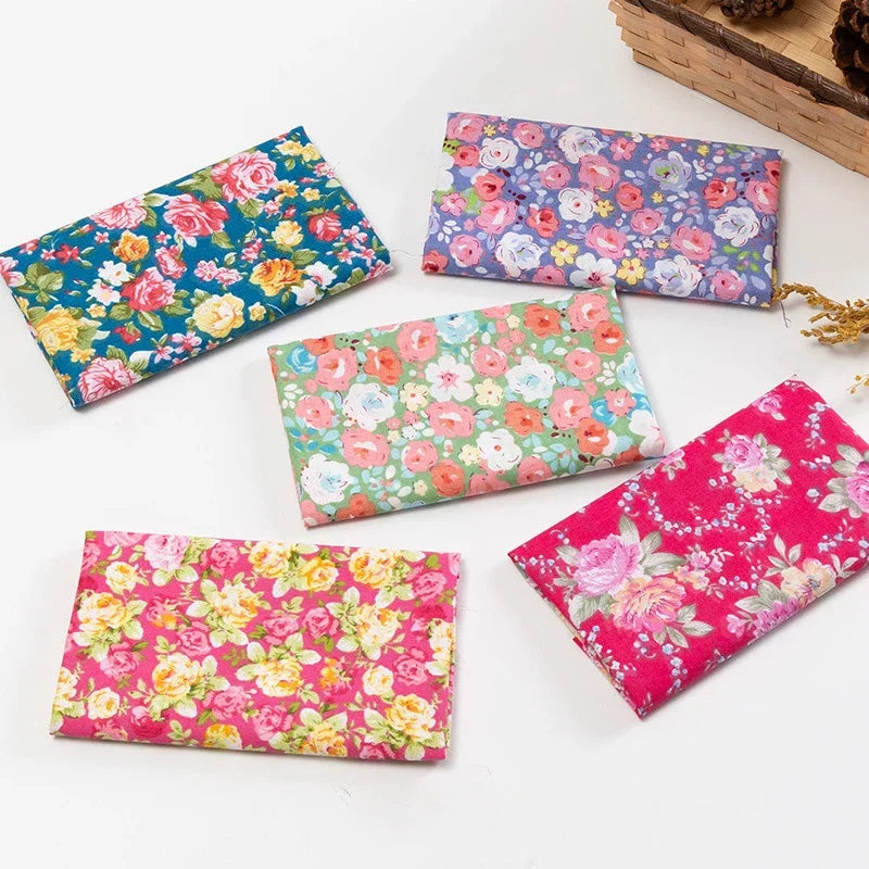 5Pcs/Set 25cmX25cm  Quilting Cloth Patchwork Needlework Handmade DIY Material