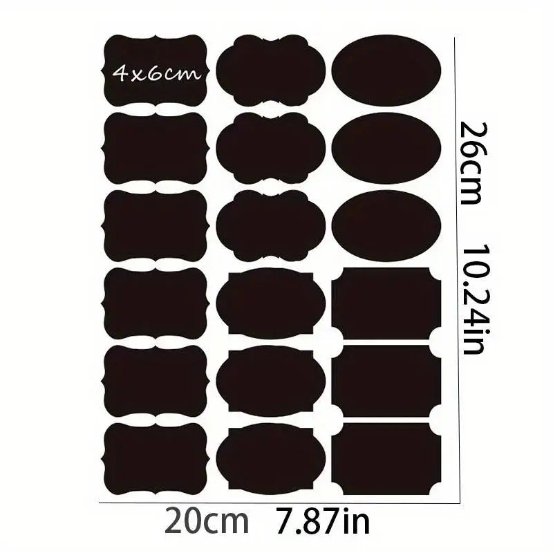 36pcs Write-On Stickers&Pen Set, Adhesive Labels for Kitchen, School,Office,Storage Boxes,Waterproof & Erasable,Irregular Shapes