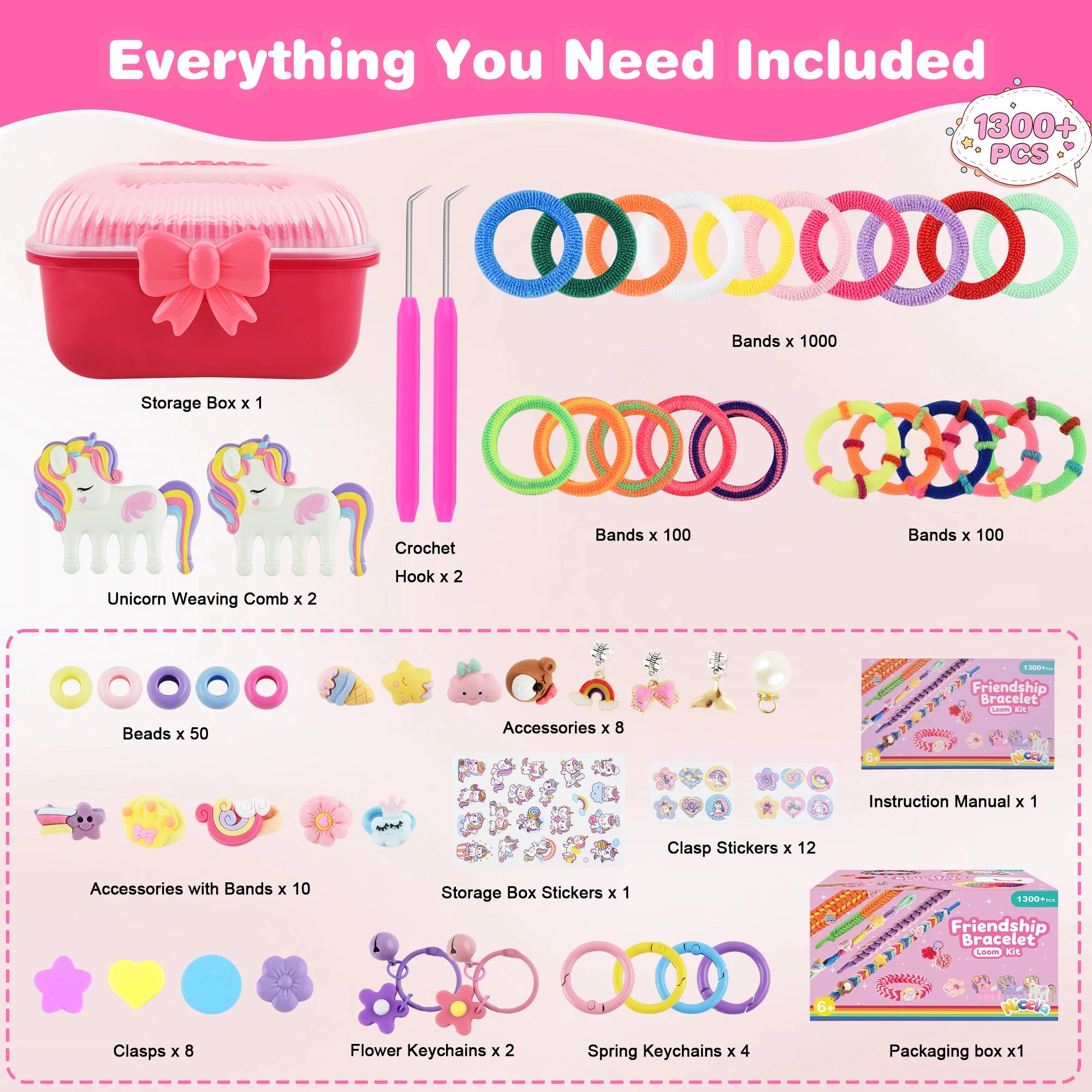 Bracelet Making Kit for Girls Rubber Band Friendship Bracelet