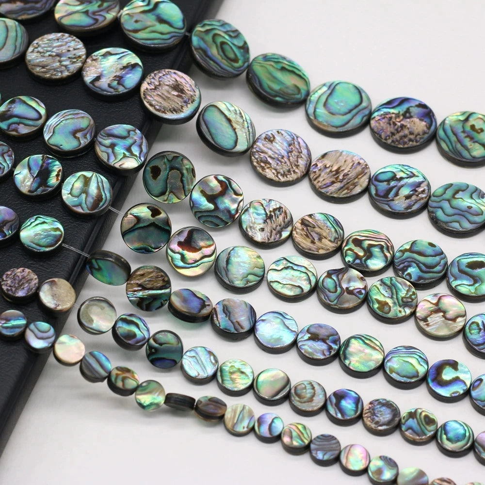 High Quality 5pcs Natural Shell Beads Coin Abalone Shell Loose Beads