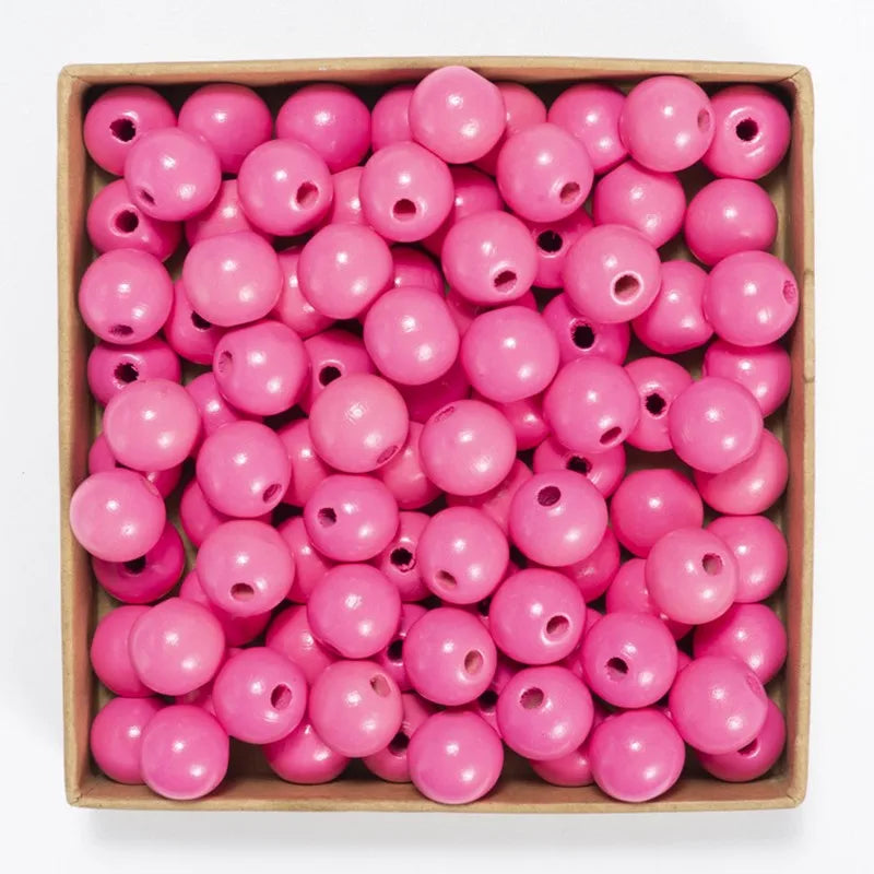Wooden Beads Multi Colors Round Shaped DIY Craft Bracelet Necklaces Jewelry Accessories