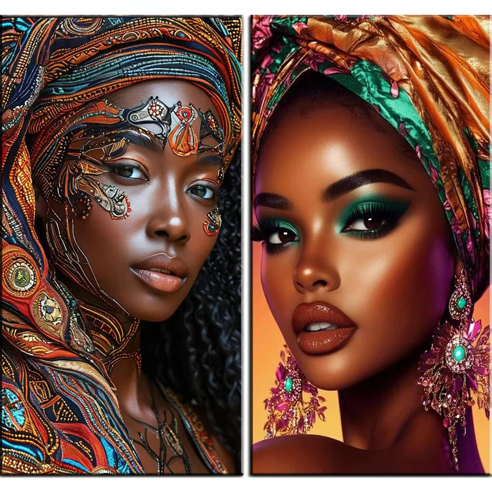 Beautiful African Woman DIY Diamond Painting Kits for Adults, New 2026.
