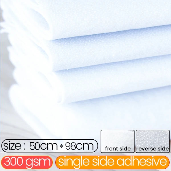 Single Side Adhesive Cotton Batting Cream Interlining Filler Perfect For Purse Craft DIY Fabric