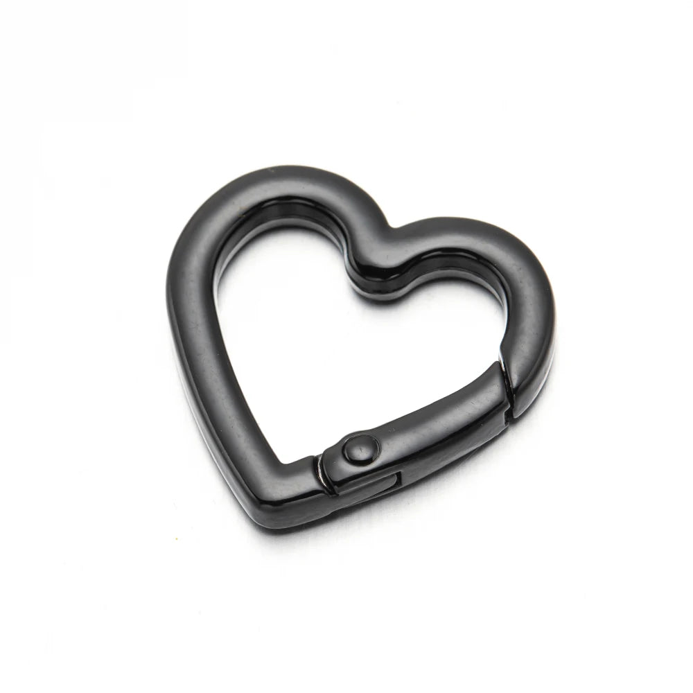 5pc 21/25mm Heart Key Ring Snap Clip Trigger Spring Buckle for DIY Jewelry Carabiner Keychain Chain Hook Make Accessory Material