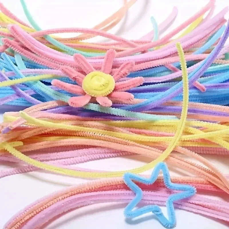 1000/10pcs Colorful Twisting fluffy Pipe Cleaners Stems