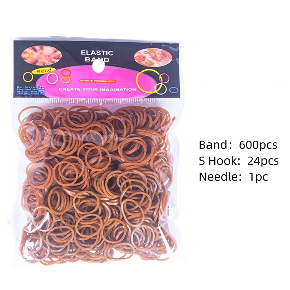 600pcs Elastic Colorful Rubber Loom Bands for Boy,, Girl Kids Weaving DIY Craft Gift Bracelet Jewelry Making Accessories Supplies