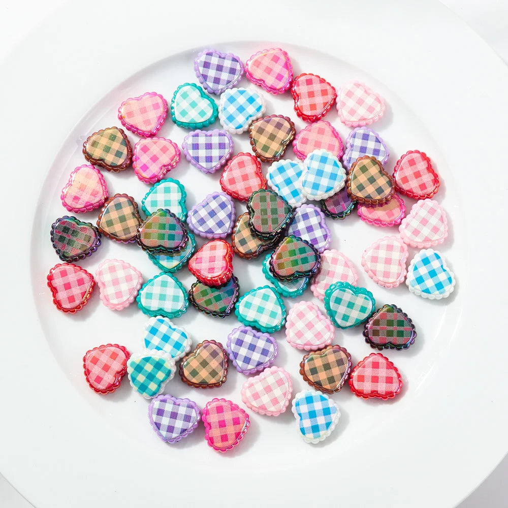 10pcs Love Heart Spacer Loose Beads Charms for DIY Bracelet Necklace Earring Jewelry Accessories