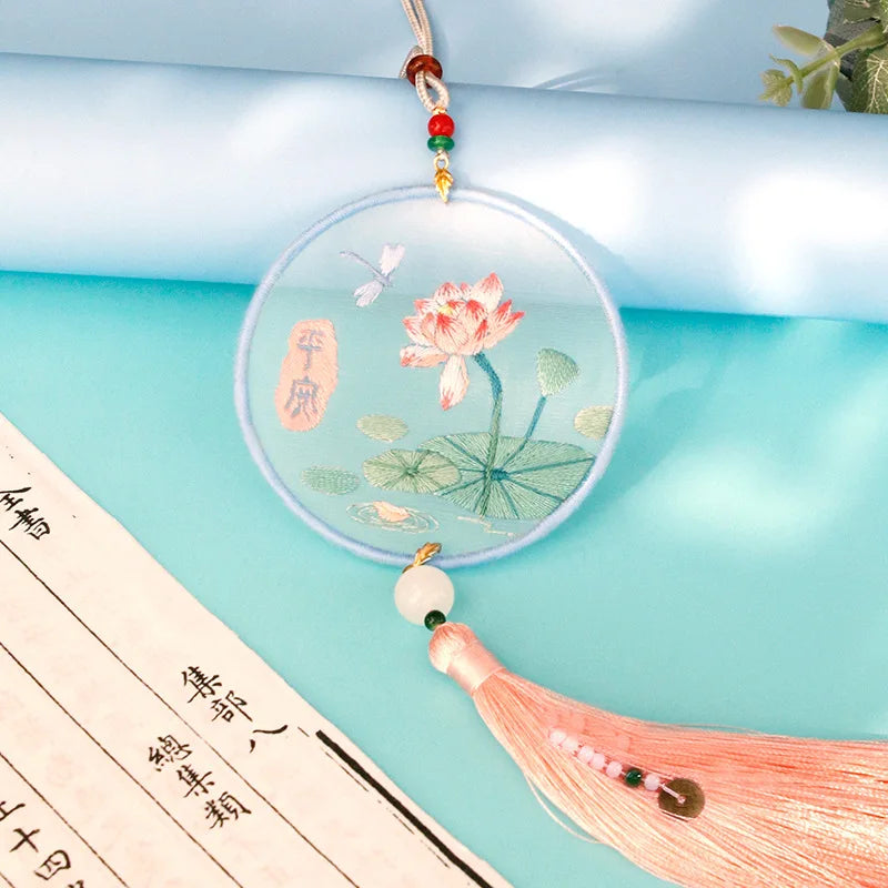 Car Pendant Needlepoint for Beginner Handmade, DIY Needlework Easy Embroidery Kit Sewing