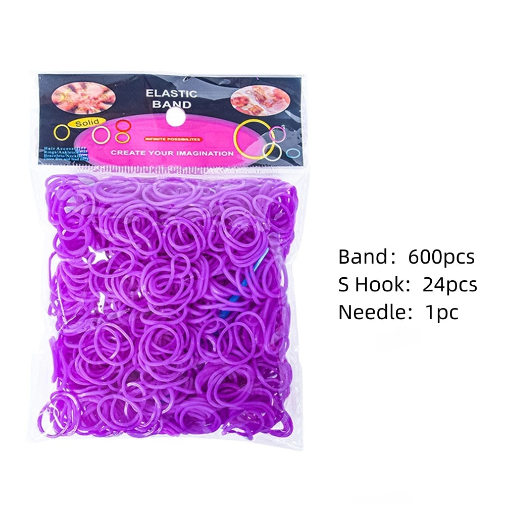 600pcs Loom Rubber Bands Kit Bracelet Making Kit for Kids Elastic Weaving