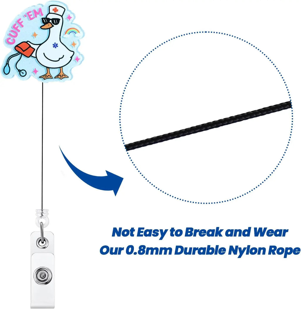Funny Goose Nurse Badge Reel, Funny Goose Nurse Badge Reel with Retractable Clip for Healthcare Professionals