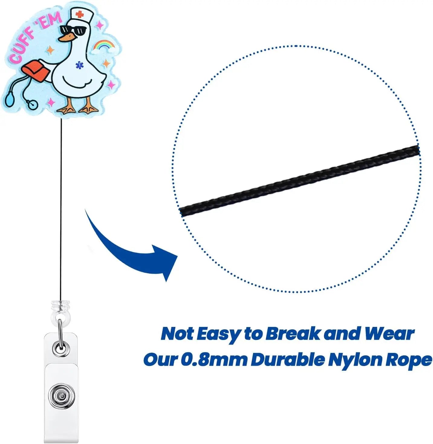 Funny Goose Nurse Badge Reel, Funny Goose Nurse Badge Reel with Retractable Clip for Healthcare Professionals