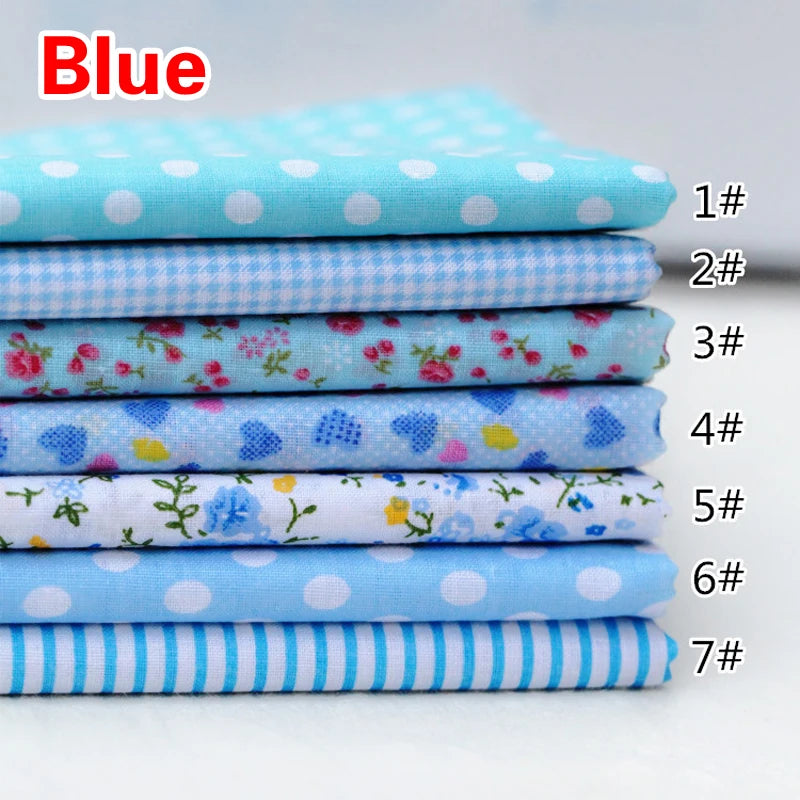 7pcs 25*25cm Square Crafts Cloth 100% Cotton Fabric Print Cloth