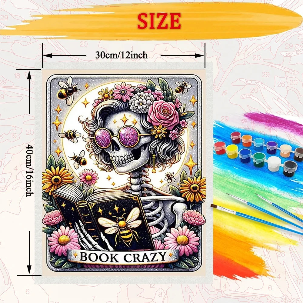 Skull Tarot Diy Art Paint By Numbers Book Crazy Girl