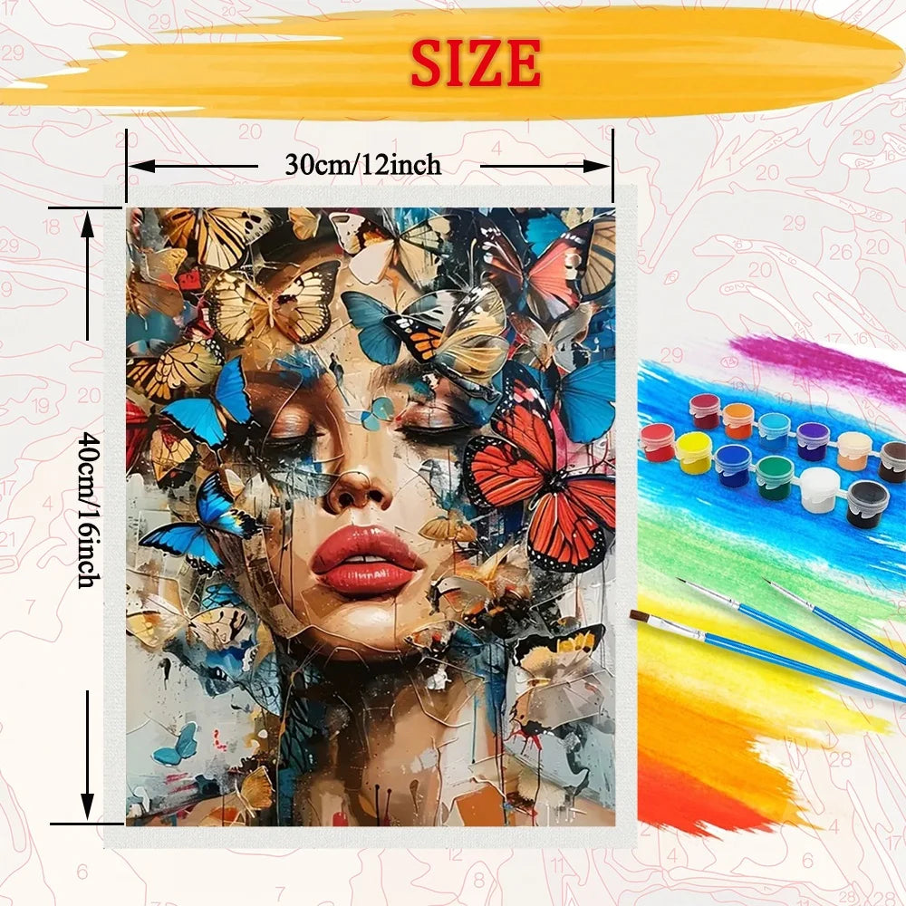 Butterfly Girl Diy Art Paint By Numbers