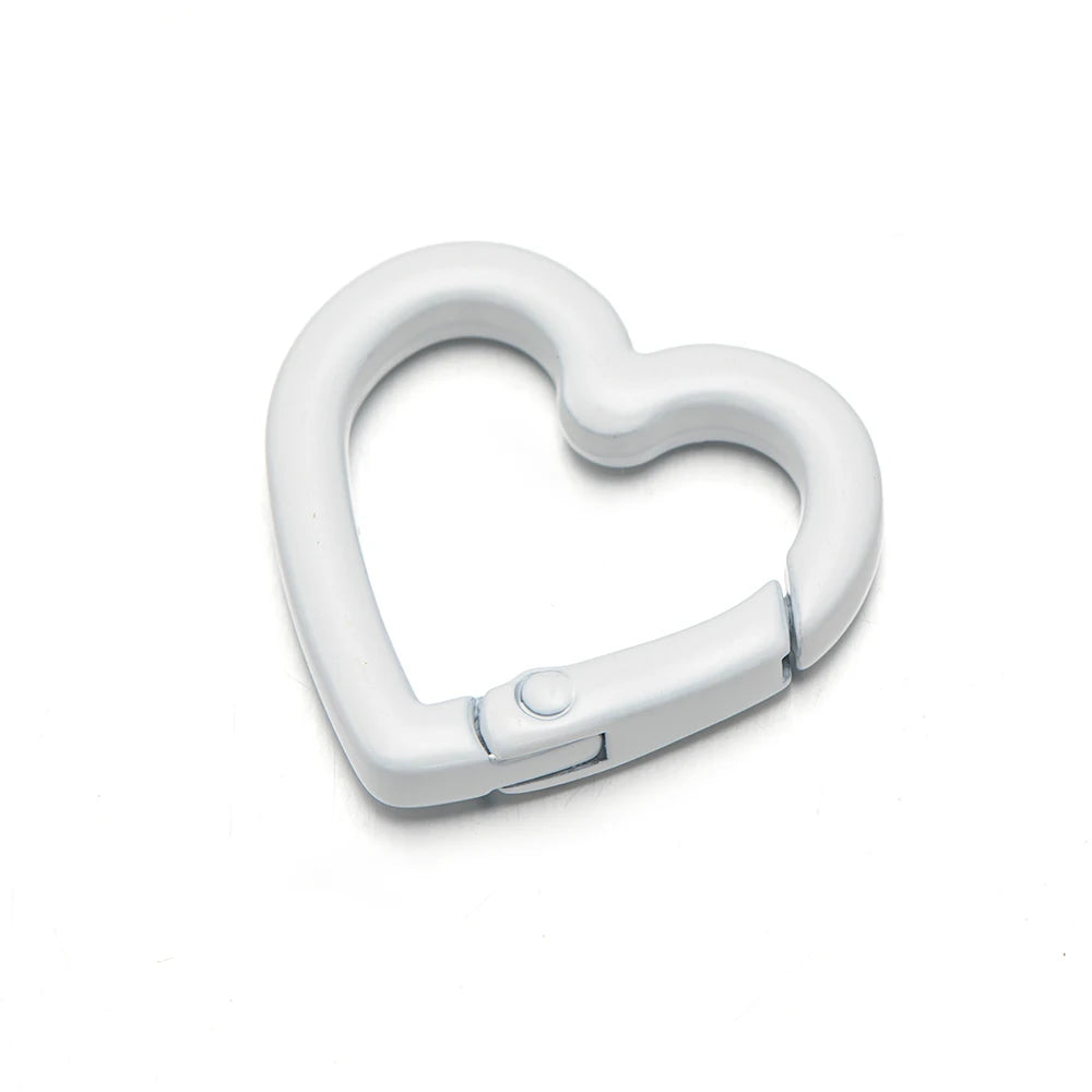5pc 21/25mm Heart Key Ring Snap Clip Trigger Spring Buckle for DIY Jewelry Carabiner Keychain Chain Hook Make Accessory Material