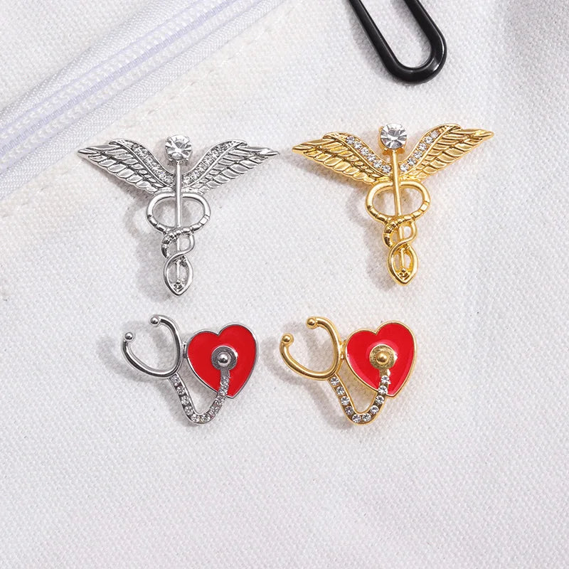 Stethoscope First Aid kit Cat Nurse Dog Doctor Animal Patient Medical Badge  Metal Pin
