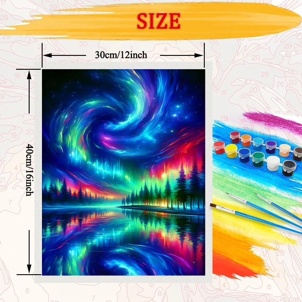 Scenery Aurora Diy Art Paint By Numbers  Landscape