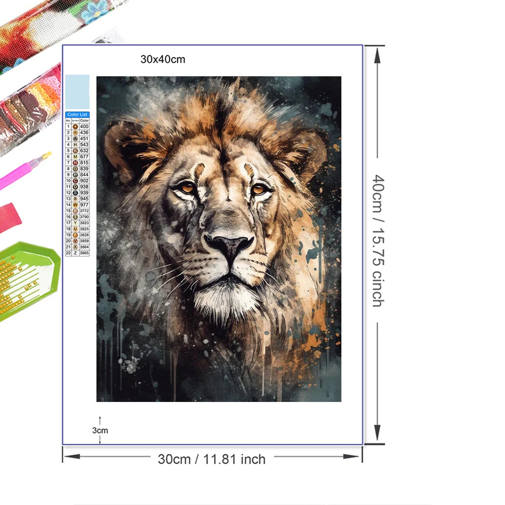 5D DIY Diamond Painting Animal Tiger Diamond Embroidery Painting Kits