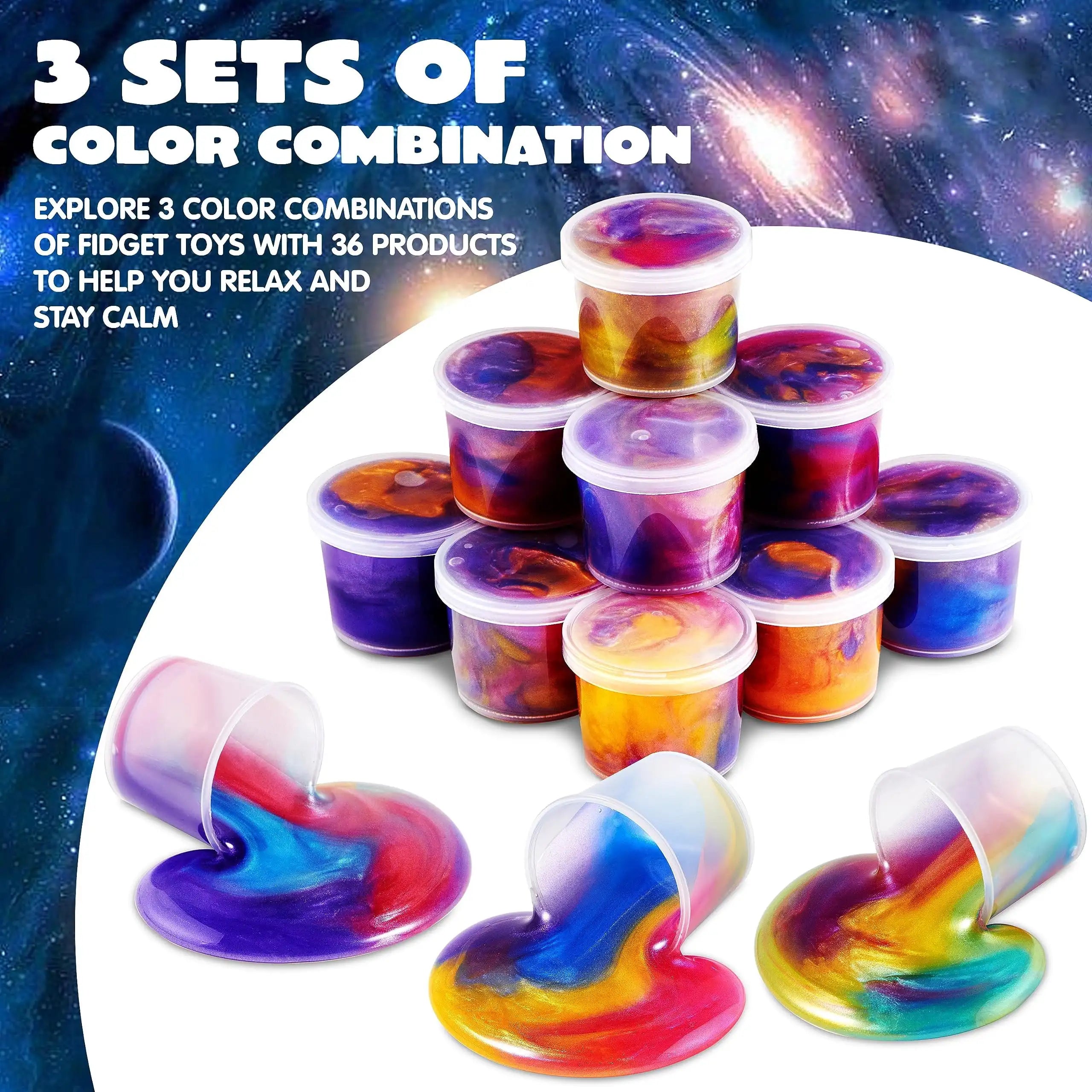 36 Pcs Galaxy Slime Cup Party Favors