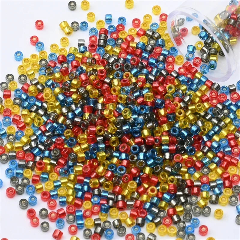 2mm Silver Colour Inside Mini, Beads Glass Craft Beads For DIY Art Craft