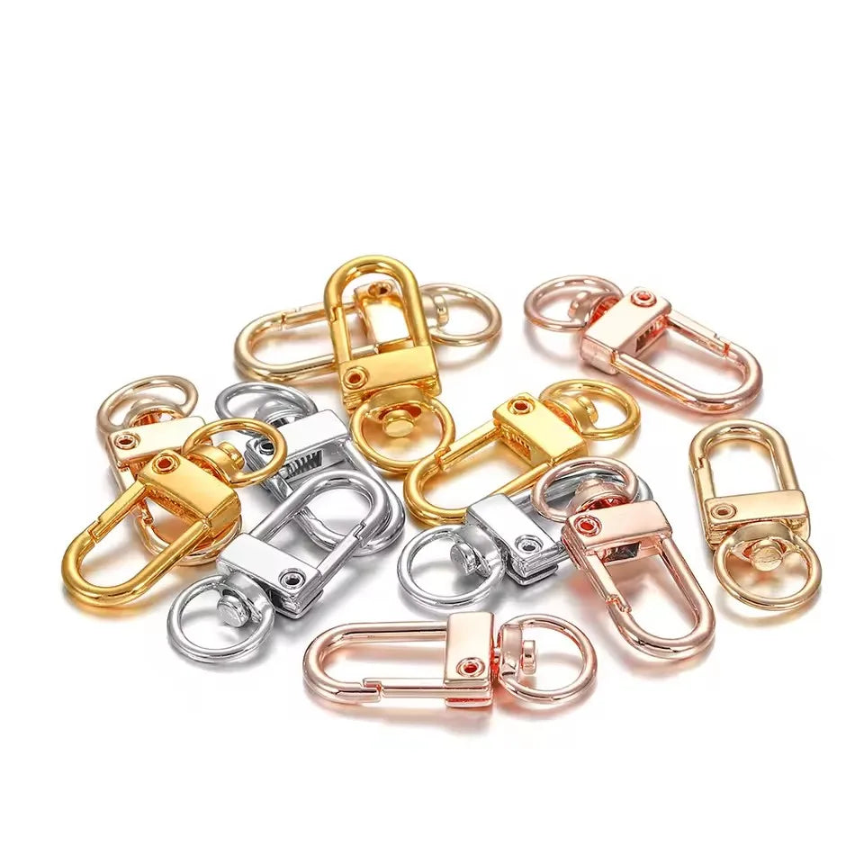 10pcs/lot 12x33mm Rotating Dog Buckle Colorful Lobster Clasps Hooks