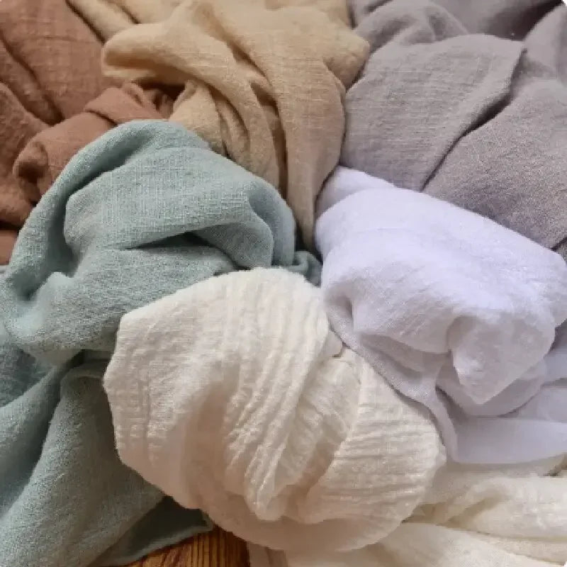 Soft Thin Linen Cotton Fabric Solid Color Organic Material Pure Natural Flax For Sewing