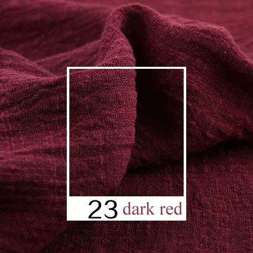 Soft Thin Linen Cotton Fabric Solid Color Organic Material Pure Natural Flax For Sewing